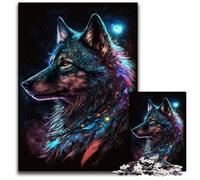 Puzzle Loup Noir 1000 pièces pour Adultes, pour Les Anniversaires, Les Vacances et Noël 50x75cm/19,68x29,52 Pouces