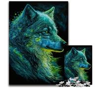Puzzle Loup Noir 1000 pièces pour Adultes, Puzzle en Carton pour Adultes, activité familiale Amusante, défi cérébral, pour Adolescents 26x38cm/10,23x14,96 Pouces