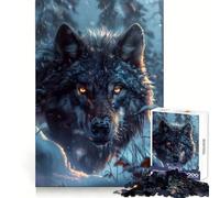 Puzzle Loup Noir Sauvage dans la Neige 1000 Pièces pour Adolescents Bien-être Cérébral, Apaisant et Amusant Verrouillage Parfait (50x75cm)