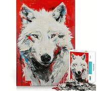 Puzzle Loup Ombre des Neiges 1000 Pièces Adultes Jeu de Réflexion Image Douce et Détendue Cadeau Joli (38x26cm)