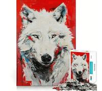 Puzzle Loup Ombre Neige 1000 Pièces pour Adolescents Jeu de Logique Découpe Précise Collection d'art (38x52cm)