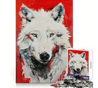 Puzzle Loup Ombre Neige 1000 Pièces pour Adolescents Jeu de Logique Découpe Précise Collection d'art (38x52cm)