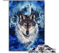 Puzzle Loup pour Adultes 1000 pièces, Jeu Stimulant et Familial avec Affiche et fiche de Questions-réponses Assorties (50x75cm)