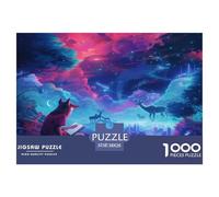 Puzzle Loup Qui Compte 1000 Pièces pour Adultes,Nature onirique Un Jeu De Dexérité Très Difficile Puzzle Jeu Éducatif Aux Défis l'art De La Décoration Moderne 38x26cm/1000pcs