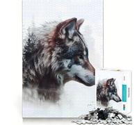 Puzzle Loup Rôdeur Silencieux 1000 Pièces Jeu de Mémoire Découpe Laser Qualité Premium Activité Absorbante pour des Soirées Calmes (38x52cm)