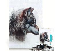 Puzzle Loup Rôdeur Silencieux 1000 Pièces Stimulation Cognitive Amusant Pièces Nettement Découpées sans Bavures Jouet de Loisirs d'Intérieur pour Les Fêtes (50x75cm)