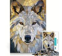 Puzzle Loup Sauvage Doré pour Adultes,1000 Pièces,Jeu Stimulant l'esprit,Pièces Précises,Assemblage sans Couture,Activité de Groupe Relaxante en Intérieur (38x26cm)
