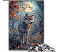 Puzzle Loup sous la Lune pour Adolescents, Jouets addictifs pour la décoration de la Maison 70x100cm