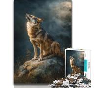 Puzzle Loup sous l'aurore pour Adultes et Adolescents, Aide Le Cerveau à exercer des Jouets addictifs pour cultiver la Patience, Convient aux Couples 38x26cm