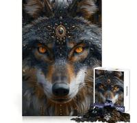 Puzzle Loup Spirituel 1000 Pièces pour Adultes Stimule la mémoire, détend l'esprit, Bords précis, Liste de souhaits du Père Noël 38x26cm