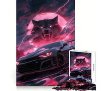 Puzzle Loup Supercar Noir 1000 Pièces pour Adolescents Cadeau Sensuel et Détente Coupe Uniforme (38x52cm)