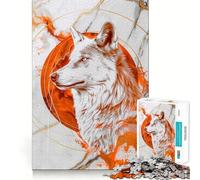Puzzle Loup sur marbre 1000 pièces pour Adultes Jeu de mémoire Amusant Découpe Experte Activité relaxante à Faire en Groupe à l'intérieur (50x75cm)