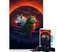 Puzzle Loups et Éclipse 1000 pièces Jeu de réflexion de qualité supérieure,découpé au Laser Exercice Mental Calme à Faire à la Maison (38x52cm)