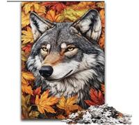 Puzzle Loups et Feuilles mortes 1000 pièces pour Adolescents et Adultes, Jeux éducatifs, décoration d'intérieur, à Offrir en Cadeau pour Toute la Famille (26x38cm)