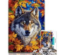 Puzzle Loups et Feuilles mortes 1000 pièces pour Adultes et Adolescents, Anti-Stress, défi Difficile, renforce l'amour Entre Couples (38x26cm)