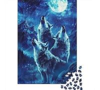 Puzzle Loups hurlants sur la Montagne, Jouets de décompression, Puzzle rectangulaire en Papier pour Enfants et Adultes à partir de 12 Ans, Cadeaux de Noël, 1000 pièces (38 x 26 cm)