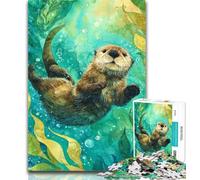 Puzzle Loutre 1000 pièces pour Adultes et Adolescents, idéal pour entraîner Votre Cerveau et Vos Mains pour Vos Amis et Votre Famille (26x38cm)