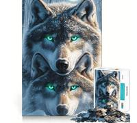 Puzzle Louve et Son Petit pour Adolescents 1000 pièces Jeu de réflexion Découpe Laser pour Un Assemblage Parfait Exercice Mental Calme à la Maison (38x26cm)