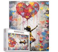 Puzzle Love Balloon pour adultes de 1000 pièces, style graffiti Banksy Girl Puzzle coloré 50,8 x 68,6 cm pour décoration de la maison, puzzle familial parfait pour les soirées de jeu