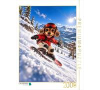 Puzzle · Lui, Le Teckel - snowboardeur | Des figures géniales et de grandes aventures dans la neige · 2000 pièces · Format assemblé 90 × 67 cm · CALVENDO Puzzle