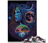 Puzzle lumière Noire de la Terre mère, 1000 pièces, Puzzle en Bois, Jeux éducatifs, 50x75cm, pour Enfants