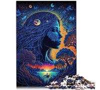 Puzzle lumière Noire de la Terre mère pour Adultes, 1000 Jeux éducatifs en Bois pour Adultes et Enfants 19,7x29,5 Pouces