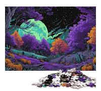 Puzzle Lumineux de 300 pièces sur Le thème de la forêt au Clair de Lune, en Bois, pour Adultes et Enfants. Jeu éducatif idéal comme Cadeau de Noël. 300 pièces (40 x 28 cm).