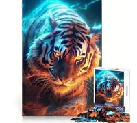 Puzzle Lumineux électrique Tiger 1000 pièces pour Adolescents, Jeu de réflexion Amusant et décontracté, Design élégant, Cadeau 38x52cm