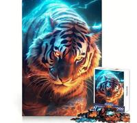 Puzzle Lumineux électrique Tigre pour Adultes, 1000 pièces, Jeu Intelligent, Anti-Stress, Motif à Assembler, 38x26cm