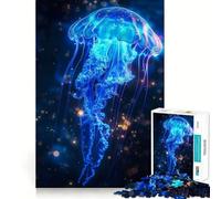 Puzzle Lumineux Méduse Néon pour Adolescents 1000 Pièces Jeu de Réflexion Loisirs Amusant Découpe Premium Cadeau Attentionné (50x75cm)