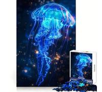 Puzzle Lumineux Méduse Néon pour Adolescents 1000 Pièces Jeu de Réflexion Loisirs Amusant Découpe Premium Cadeau Attentionné (50x75cm)