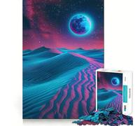 Puzzle Lumineux Nuit dans Le désert néon pour Adolescents, 1000 pièces, Jeu de logique, Divertissement Occasionnel, découpe de précision, (50x75cm)