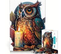 Puzzle Lumineux Owl Art Sagesse pour Adolescents 1000 pièces, Jouet intellectuel, évasion apaisante, découpe de qualité, Cadeau saisonnier (38x52cm)