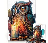 Puzzle Lumineux Owl Art Sagesse pour Adultes, 1000 pièces, Puzzle cérébral à Assembler Lentement pour Un Plaisir d'apprentissage, (38x26cm)