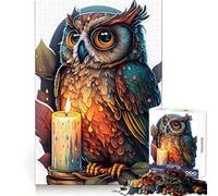 Puzzle Lumineux Owl Art Sagesse pour Adultes, 1000 pièces, Puzzle cérébral à Assembler Lentement pour Un Plaisir d'apprentissage, (38x26cm)