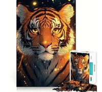 Puzzle Lumineux Tigre dans la Nuit pour Adolescents, 1000 pièces, renforce la mémoire, Simple et Amusant, de qualité supérieure, Cadeau mémorable 38x26cm