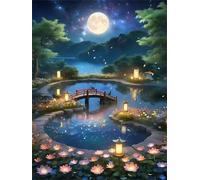 Puzzle Lune de l’étang de Lotus de 2000 Pièces pour Adultes, Puzzles 2000 pièces Adultes, Jigsaw Puzzle d'art pour Défi, Puzzles Coloré à Faire soi-même pour la Décoration de la Maison