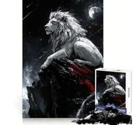Puzzle Lune Lion Blanc pour Adultes 1000 pièces Exercice Mental Loisirs et Pleine Conscience Cadeau spécial Snug Lock (38x26cm)