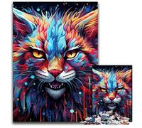 Puzzle Lynx coloré 1000 pièces pour Adultes, Puzzle en Bois idéal pour décorer et stimuler Le Cerveau, 50x75cm / 19,68x29,52 Pouces