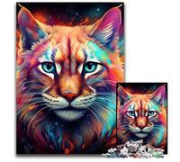 Puzzle Lynx coloré 1000 pièces pour Adultes. Puzzles Difficiles pour Adultes. Parfait pour s'amuser en Famille à Noël, Thanksgiving, Les Anniversaires et Pâques. 50x75cm/19,68x29,52 Pouces.