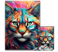 Puzzle Lynx coloré de 1 000 pièces pour Adultes et Adolescents, idéal pour Un Anniversaire ou des Vacances 50x75cm/19,68x29,52 Pouces.