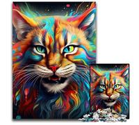Puzzle Lynx coloré de 1 000 pièces pour Adultes. Puzzle Impossible pour Adultes pour Les fêtes et décoration d'intérieur. 26x38cm / 10,23x14,96 Pouces.