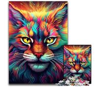 Puzzle Lynx coloré de 1000 pièces pour Adultes, Jeu créatif en Famille et décoration d'intérieur, Cadeau de Noël idéal pour Les Adolescents 50x75cm/19,68x29,52 Pouces.