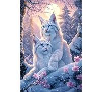 Puzzle Lynx des Bois d'hiver pour Adultes,200 pièces,35x25 cm Bricolage Artistique Puzzles, Jeu éducatif Challenge Toy Puzzle pour Décoration de la Maison