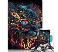 Puzzle Lynx Supernatural pour Adolescents 1 000 pièces Cadeau pour Adolescents Jeu éducatif défi décoration d'intérieur Unique et Cadeaux (26x38cm)