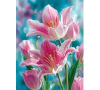 Puzzle Lys Roses Tulipes de 200 Pièces pour Adultes, Puzzles 200 pièces Adultes, Jigsaw Puzzle d'art pour Défi, Puzzles Coloré à Faire soi-même pour la Décoration de la Maison