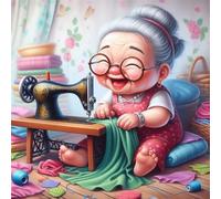 Puzzle Machine à Coudre Grand-mère de 500 Pièces pour Adultes, Puzzles 500 pièces Adultes, Jigsaw Puzzle d'art pour Défi, Puzzles Coloré à Faire soi-même pour la Décoration de la Maison