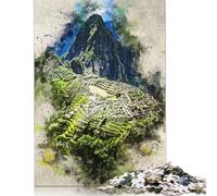 Puzzle Machu Picchu à l'aquarelle, 1000 pièces, pour Adultes. Puzzle créatif et Stimulant, idéal pour Les Adolescents et Toute la Famille. Dimensions : 38 x 26 cm.