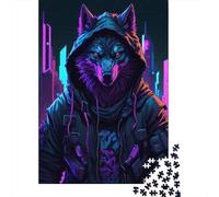 Puzzle Magic Wolf2 1000 pièces pour adultes, cadeau d'Halloween, puzzle en bois pour adultes et adolescents, puzzle éducatif de 1000 pièces (38 x 26 cm)