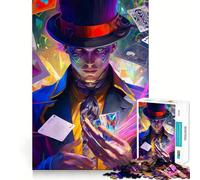 Puzzle Magicien de Cartes Vibrant pour Adolescents 1000 Pièces Jeu Stimulant l'esprit Assemblage Solide et Sécurisé Activité de Lien à Partager avec Les Proches (38x52cm)